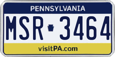 PA license plate MSR3464