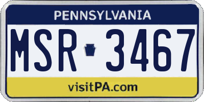 PA license plate MSR3467