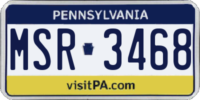 PA license plate MSR3468