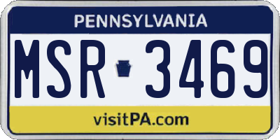 PA license plate MSR3469