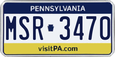 PA license plate MSR3470