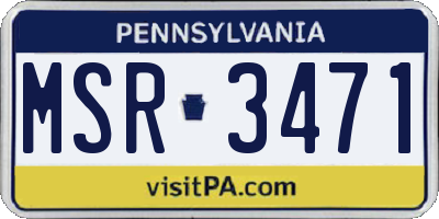 PA license plate MSR3471