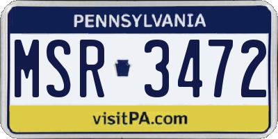 PA license plate MSR3472