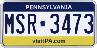 PA license plate MSR3473