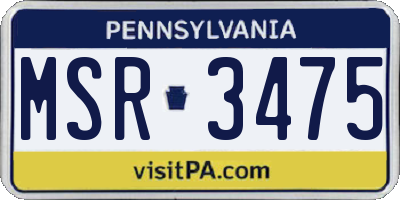 PA license plate MSR3475
