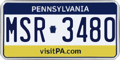 PA license plate MSR3480