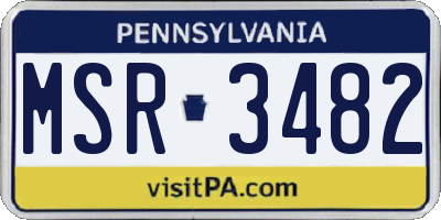 PA license plate MSR3482