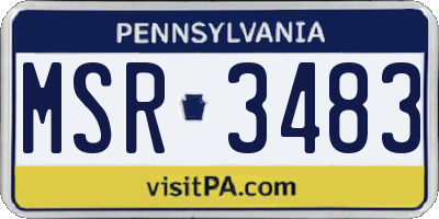 PA license plate MSR3483