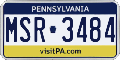 PA license plate MSR3484