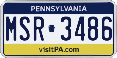 PA license plate MSR3486