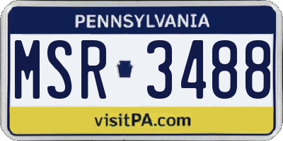 PA license plate MSR3488