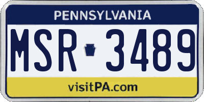 PA license plate MSR3489