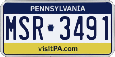PA license plate MSR3491