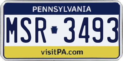 PA license plate MSR3493