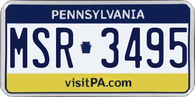 PA license plate MSR3495