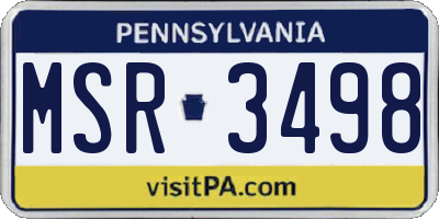 PA license plate MSR3498