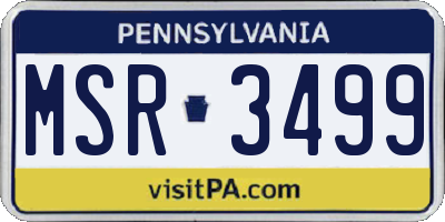 PA license plate MSR3499