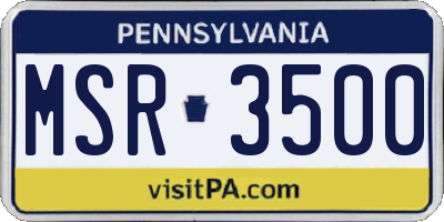 PA license plate MSR3500