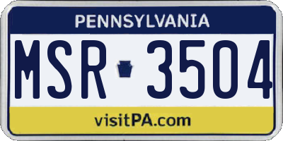 PA license plate MSR3504