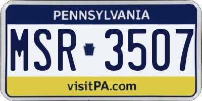 PA license plate MSR3507