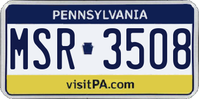 PA license plate MSR3508