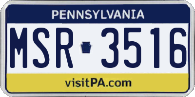 PA license plate MSR3516