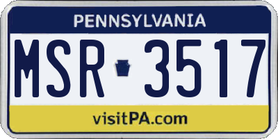 PA license plate MSR3517