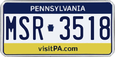 PA license plate MSR3518