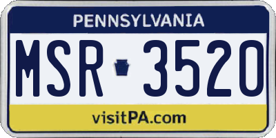 PA license plate MSR3520