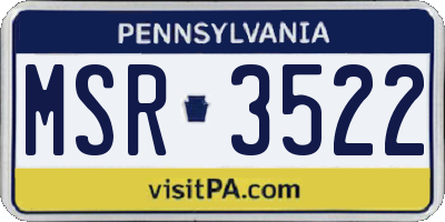 PA license plate MSR3522