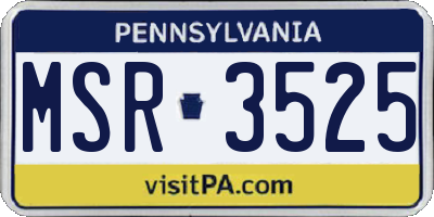 PA license plate MSR3525