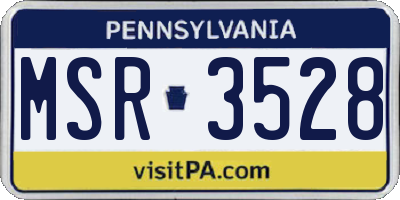 PA license plate MSR3528