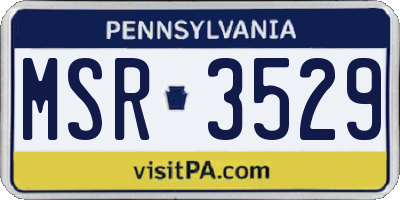 PA license plate MSR3529