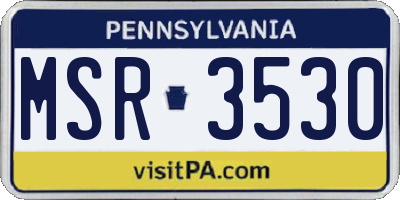 PA license plate MSR3530