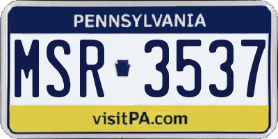 PA license plate MSR3537