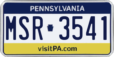 PA license plate MSR3541