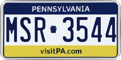 PA license plate MSR3544