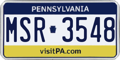 PA license plate MSR3548