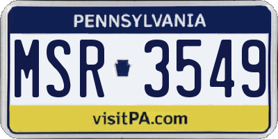 PA license plate MSR3549