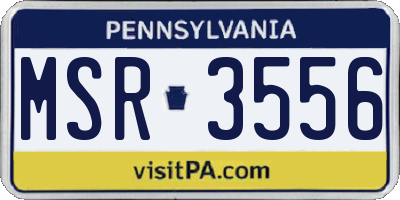 PA license plate MSR3556