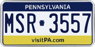 PA license plate MSR3557