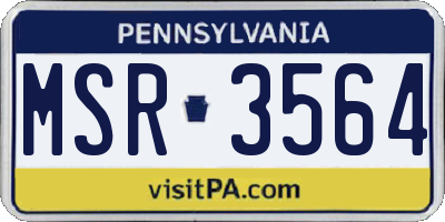 PA license plate MSR3564