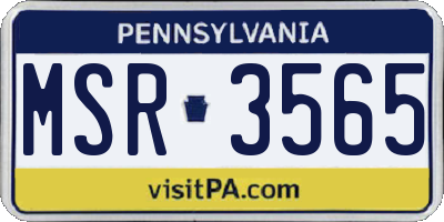 PA license plate MSR3565