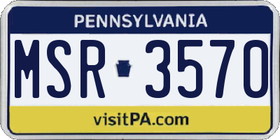 PA license plate MSR3570