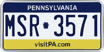 PA license plate MSR3571
