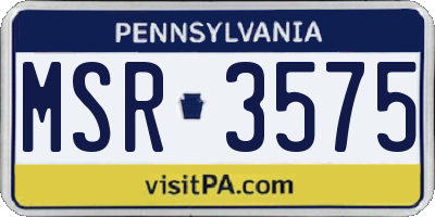 PA license plate MSR3575