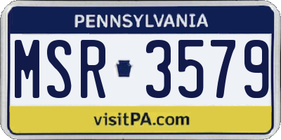 PA license plate MSR3579