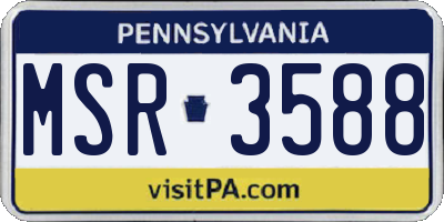 PA license plate MSR3588