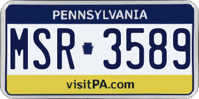 PA license plate MSR3589