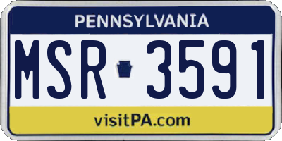 PA license plate MSR3591